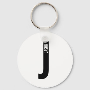 Moderne personalisierte fette Monogramm und Name Schlüsselanhänger
