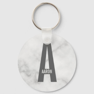 Moderne personalisierte fette Monogramm und Name Schlüsselanhänger