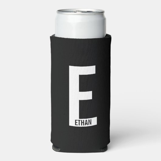 Moderne Personalisierte, fette Monogramm und Name  Selters Dosenkühler (Seltzer Vorderseite)