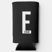 Moderne Personalisierte, fette Monogramm und Name  Selters Dosenkühler (Vorderseite)