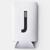 Moderne Personalisierte, fette Monogramm und Name  Selters Dosenkühler (Vorderseite)