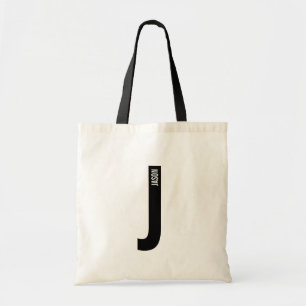 Moderne personalisierte fette Monogramm und Name Tragetasche