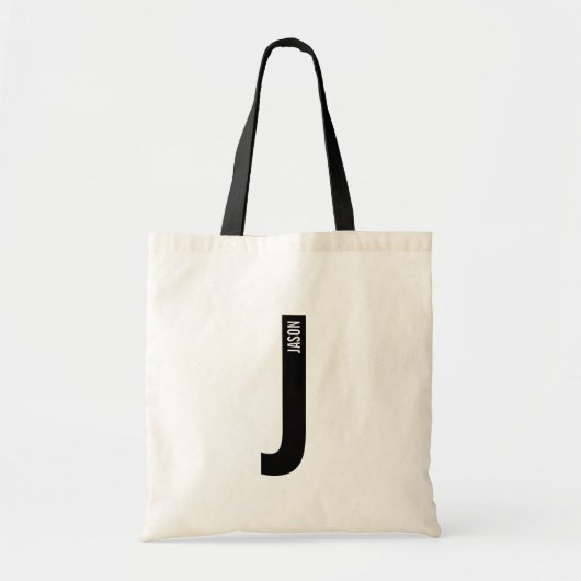 Moderne personalisierte fette Monogramm und Name Tragetasche (Vorne)