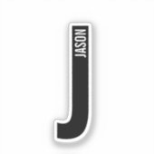 Moderne personalisierte fette Monogramm- und Namen Aufkleber (Vorderseite)