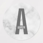 Moderne personalisierte fette Monogramm- und Namen Etiketten (Design 2)