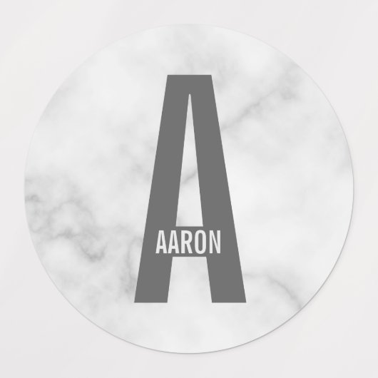 Moderne personalisierte fette Monogramm- und Namen Etiketten (Design 1)