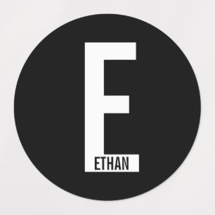 Moderne personalisierte fette Monogramm- und Namen Etiketten