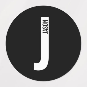 Moderne personalisierte fette Monogramm- und Namen Etiketten