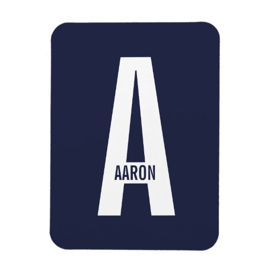 Moderne personalisierte fette Monogramm- und Namen Magnet (Vertikal)