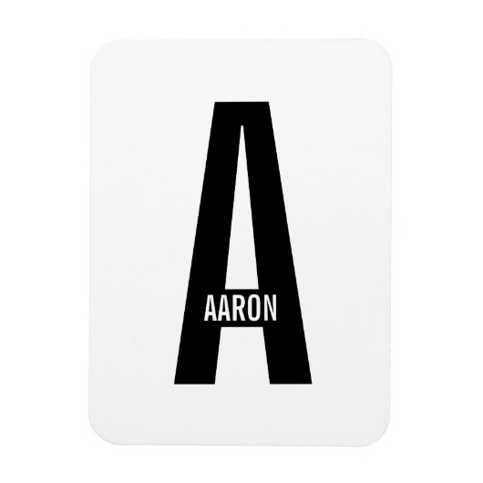 Moderne personalisierte fette Monogramm- und Namen Magnet (Vertikal)
