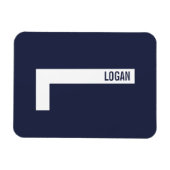 Moderne personalisierte fette Monogramm- und Namen Magnet (Horizontal)