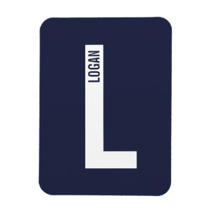 Moderne personalisierte fette Monogramm- und Namen Magnet