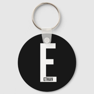 Moderne personalisierte fette Monogramm- und Namen Schlüsselanhänger