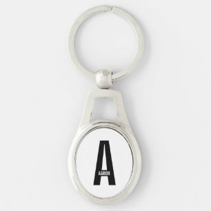 Moderne personalisierte fette Monogramm- und Namen Schlüsselanhänger