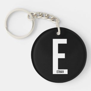 Moderne personalisierte fette Monogramm- und Namen Schlüsselanhänger