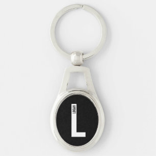 Moderne personalisierte fette Monogramm- und Namen Schlüsselanhänger
