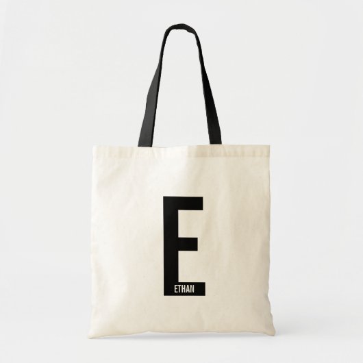 Moderne personalisierte fette Monogramm- und Namen Tragetasche (Vorne)