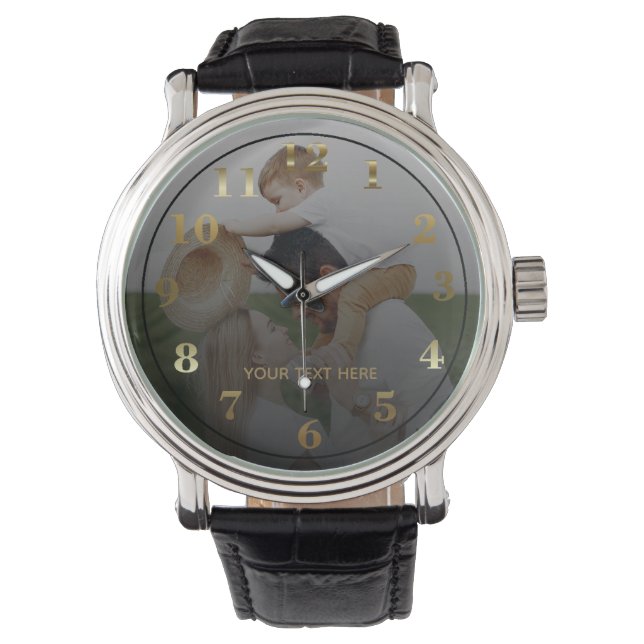 Moderne personalisierte Foto- & benutzerdefinierte Armbanduhr (Vorderseite)