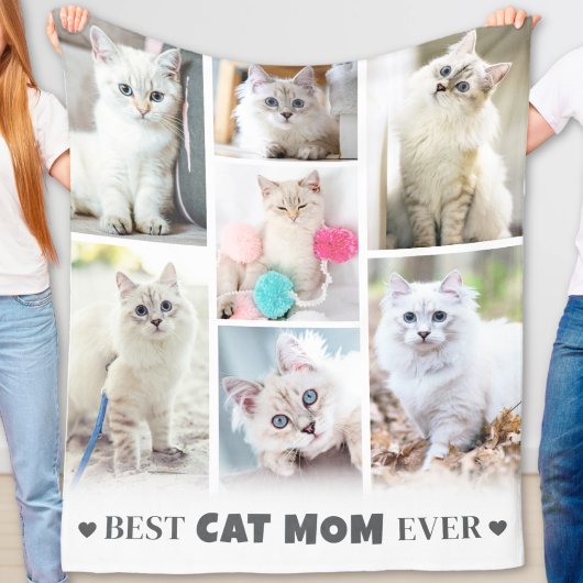 Moderne Personalisierte Foto Collage Cat Mama Fleecedecke