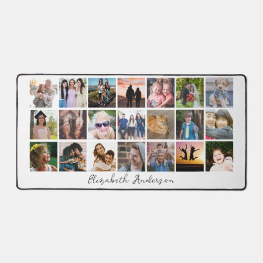 Moderne Personalisierte Foto Collage Desk Mat Schreibtischunterlage (Vorderseite)
