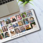 Moderne Personalisierte Foto Collage Desk Mat Schreibtischunterlage<br><div class="desc">Personalisiert Modern 21 Foto Desk Mat können Sie mit 21 Ihrer Lieblings-Fotos und Namen personalisieren.</div>