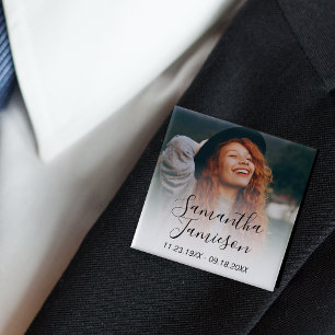 Moderne Personalisierte Foto-Erinnerungsbutton Button