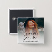 Moderne Personalisierte Foto-Erinnerungsbutton Button (Vorne & Hinten)