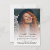 Moderne Personalisierte Foto-Gedenkstätte Dankesch Dankeskarte (Vorderseite)