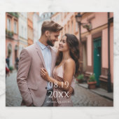 Moderne Personalisierte Foto-Hochzeit Bierflaschenetikett (Einzelnes Label)