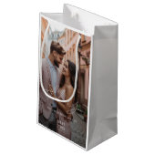 Moderne Personalisierte Foto-Hochzeit Kleine Geschenktüte (Rückseite Schrägansicht)