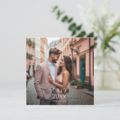 Moderne Personalisierte Foto Hochzeitseinladung Save The Date (Stehend Vorderseite)