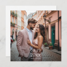 Moderne Personalisierte Foto Hochzeitseinladung