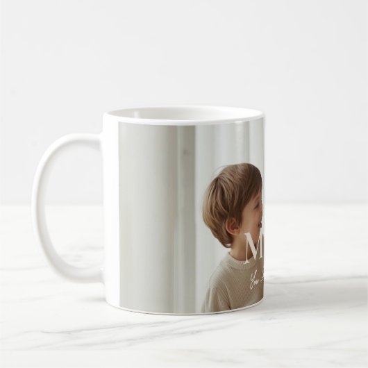 Moderne Personalisierte Foto-MUTTER-Kaffeetasse Kaffeetasse (Links)