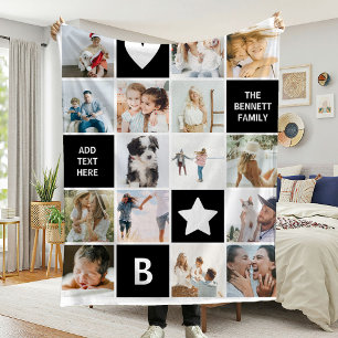 Moderne personalisierte Fotocollage als Erinnerung Fleecedecke