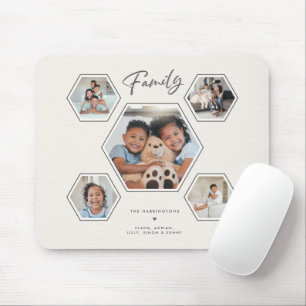 Moderne personalisierte Fotocollage für die Famili Mousepad