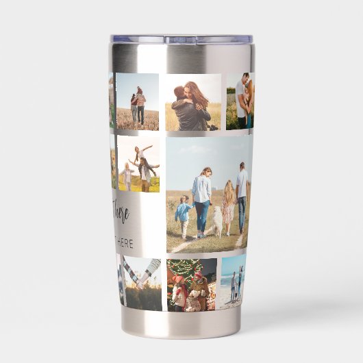 Moderne Personalisierte FotoCollage Thermobecher (Rückseite)