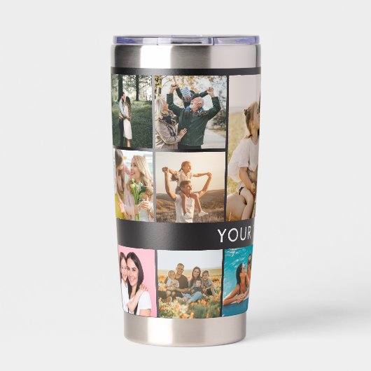 Moderne Personalisierte FotoCollage Thermobecher (Vorderseite)