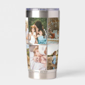 Moderne personalisierte Fotocollage Thermobecher (Rückseite)