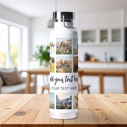 Moderne personalisierte Fotocollage Trinkflasche