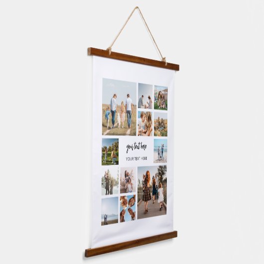 Moderne Personalisierte FotoCollage Wandteppich Mit Holzrahmen (Gewinkelt)