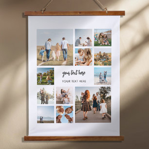 Moderne Personalisierte FotoCollage Wandteppich Mit Holzrahmen