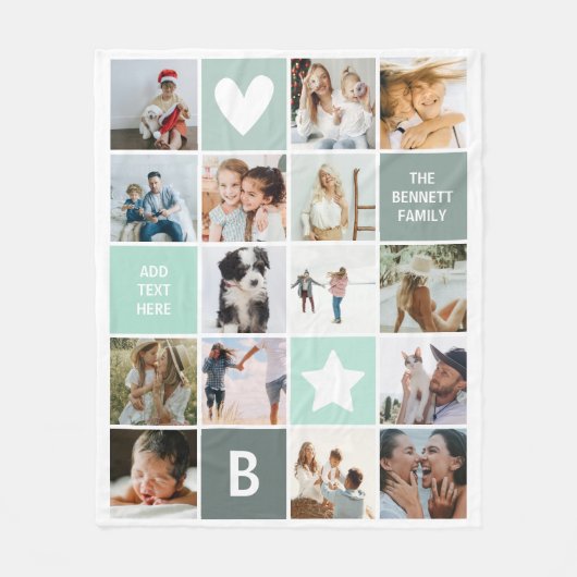 Moderne Personalisierte Fotomaterial bewahren Fleecedecke (Vorderseite)