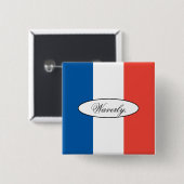 Moderne personalisierte französische Flagge mit ei Button (Vorne & Hinten)