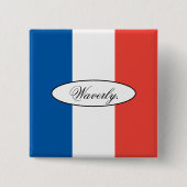 Moderne personalisierte französische Flagge mit ei Button (Vorderseite)