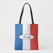 Moderne personalisierte französische Flagge Name S Tasche (Vorderseite)