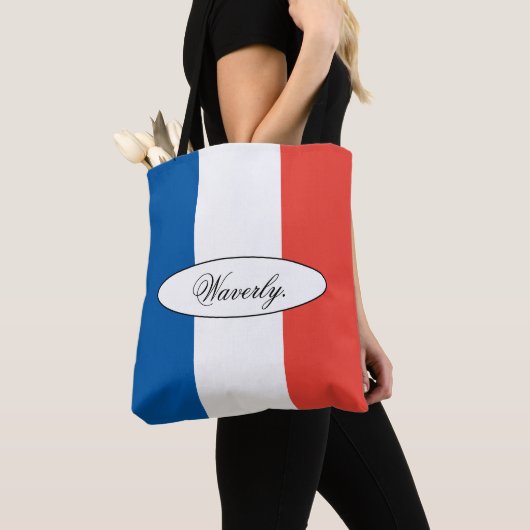 Moderne personalisierte französische Flagge Name S Tasche (Von Nahem)