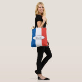 Moderne personalisierte französische Flagge Name S Tasche (Am Model)