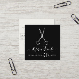 moderne personalisierte Friseurüberweisungskarte Quadratische Visitenkarte