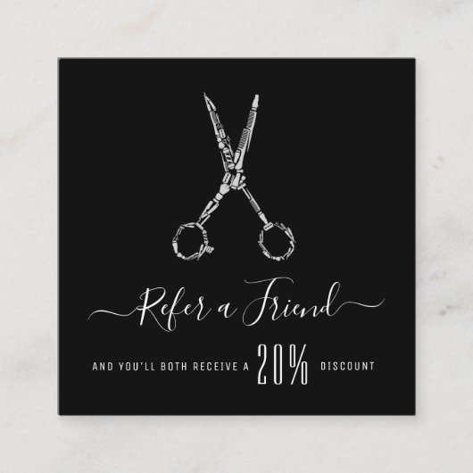 moderne personalisierte Friseurüberweisungskarte Quadratische Visitenkarte (Vorderseite)