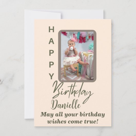 Moderne Personalisierte Geburtskarte (Vorderseite)